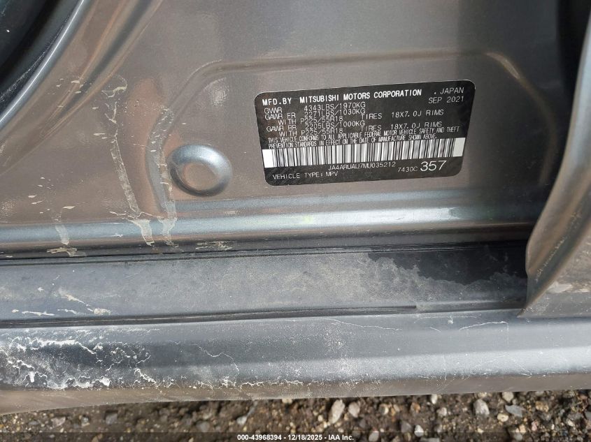2021 Mitsubishi Outlander Sport 2.0 Es Awc VIN: JA4ARUAU7MU035212 Lot: 43968394