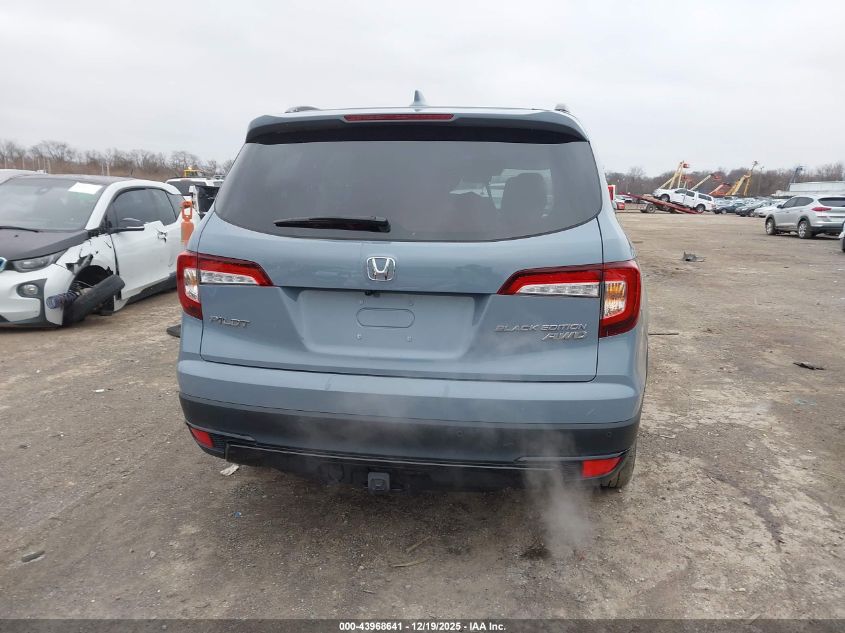2022 Honda Pilot Awd Black Edition VIN: 5FNYF6H71NB082190 Lot: 43968641