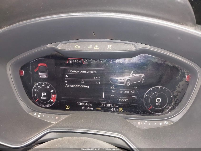 2018 Audi Tt 2.0T VIN: TRUT5CFV2J1014342 Lot: 43968673