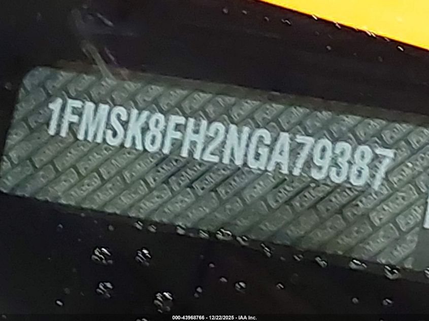 2022 Ford Explorer Limited VIN: 1FMSK8FH2NGA79387 Lot: 43968766