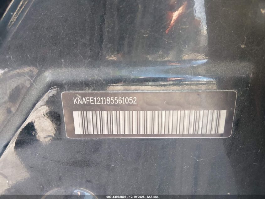 2008 Kia Spectra Ex VIN: KNAFE121185561052 Lot: 43968806