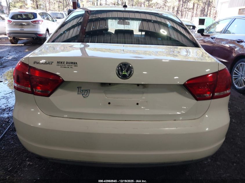 2013 Volkswagen Passat 2.5L S VIN: 1VWAP7A38DC096172 Lot: 43968945