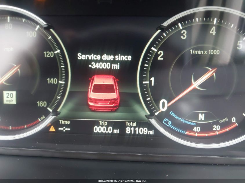 2015 BMW 750I VIN: WBAYA8C59FD825443 Lot: 43969005