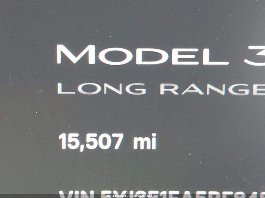 2024 Tesla Model 3 Long Range Dual Motor All-Wheel Drive/Rear-Wheel Drive VIN: 5YJ3E1EA5RF848976 Lot: 43969021