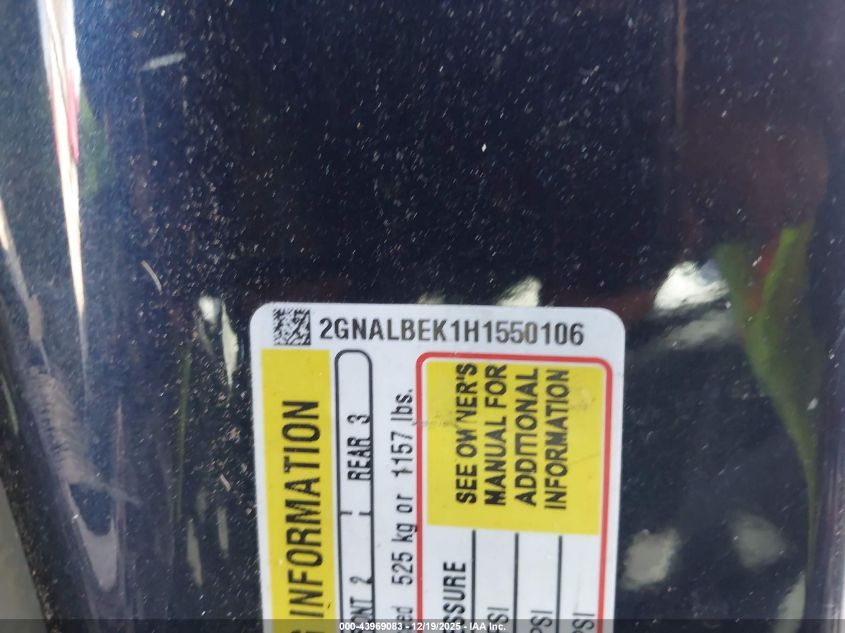 2017 Chevrolet Equinox Ls VIN: 2GNALBEK1H1550106 Lot: 43969083