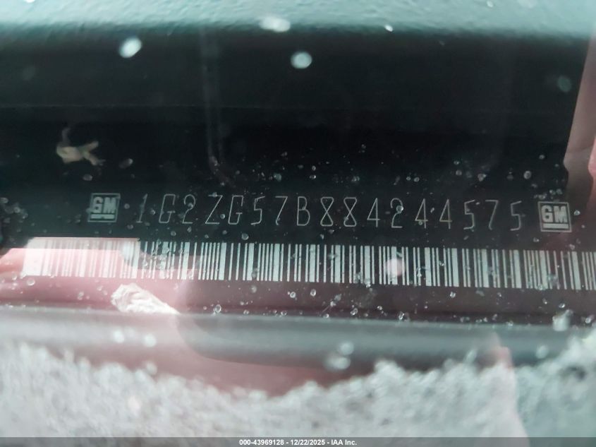 2008 Pontiac G6 VIN: 1G2ZG57B884244575 Lot: 43969128