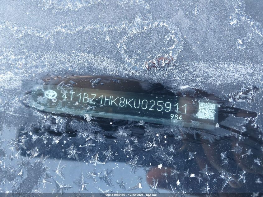 2019 Toyota Camry Xse V6 VIN: 4T1BZ1HK8KU025911 Lot: 43969199