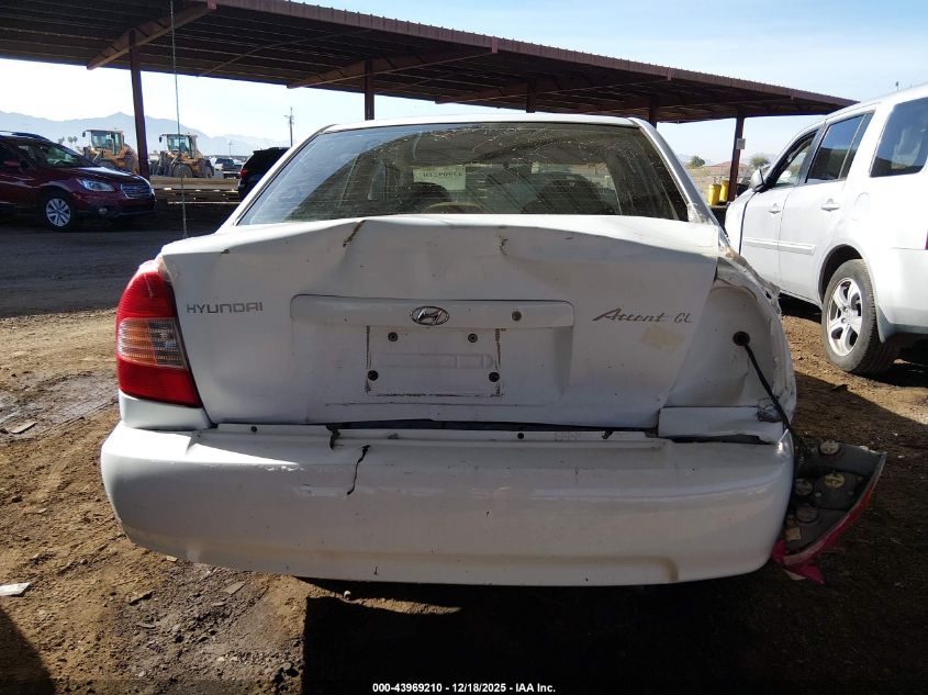 2000 Hyundai Accent Gl VIN: KMHCG45G8YU053664 Lot: 43969210