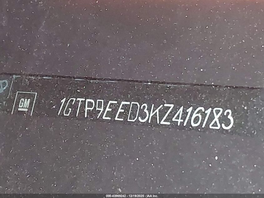 2019 GMC Sierra 1500 At4 VIN: 1GTP9EED3KZ416183 Lot: 43969242