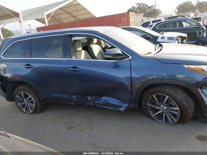 2019 Toyota Highlander Xle VIN: 5TDJZRFH9KS998774 Lot: 43969333