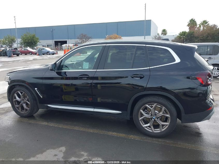 2022 BMW X3 xDrive30I VIN: 5UX53DP05N9M09803 Lot: 43969365