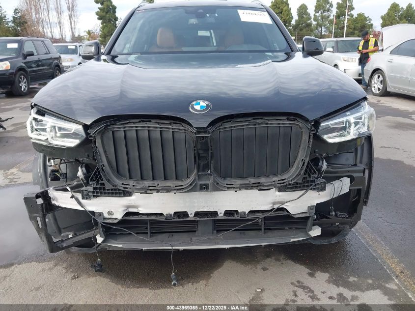 2022 BMW X3 xDrive30I VIN: 5UX53DP05N9M09803 Lot: 43969365