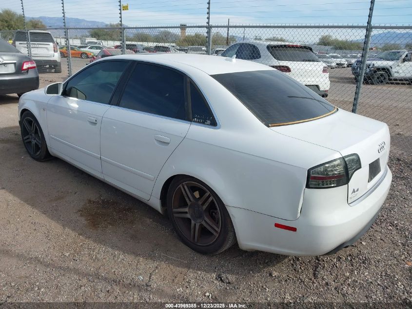 2007 Audi A4 2.0T VIN: WAUAF78EX7A073759 Lot: 43969385