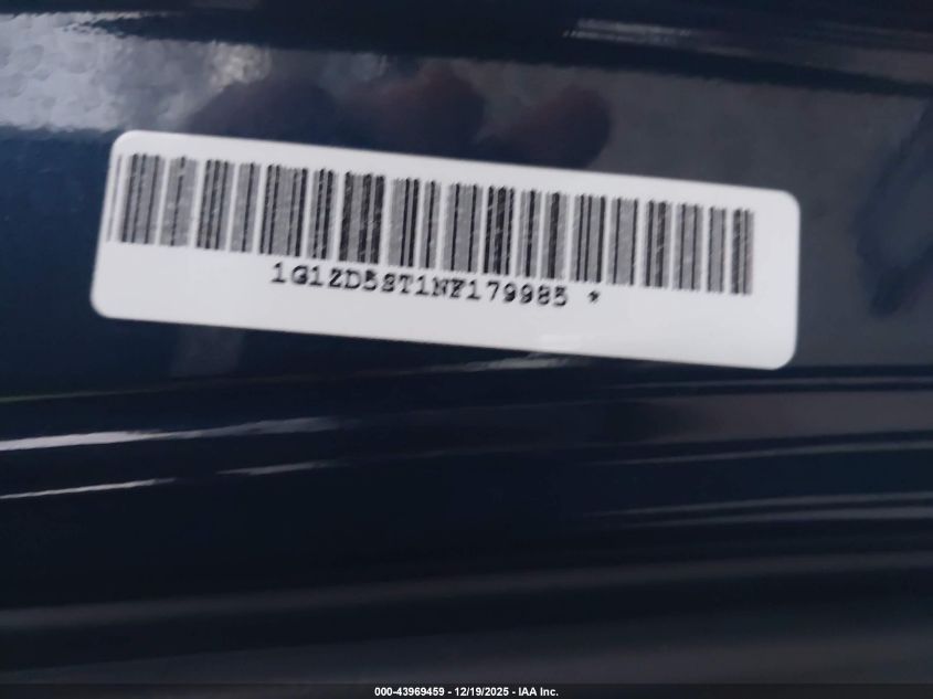 2022 Chevrolet Malibu Fwd Lt VIN: 1G1ZD5ST1NF179985 Lot: 43969459