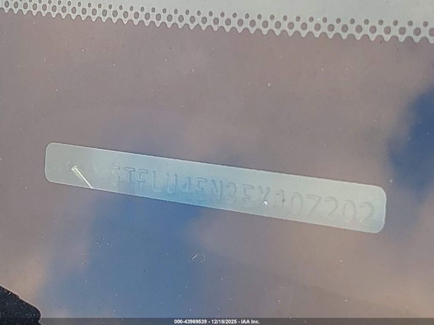 2014 Toyota Tacoma Base V6 VIN: 5TFLU4EN3EX107202 Lot: 43969539