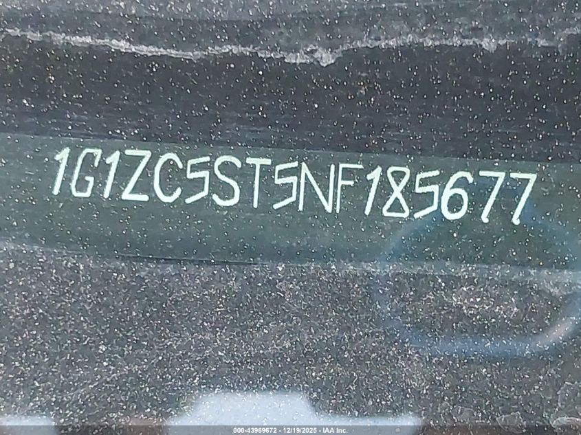 2022 Chevrolet Malibu Fwd 1Fl VIN: 1G1ZC5ST5NF185677 Lot: 43969672