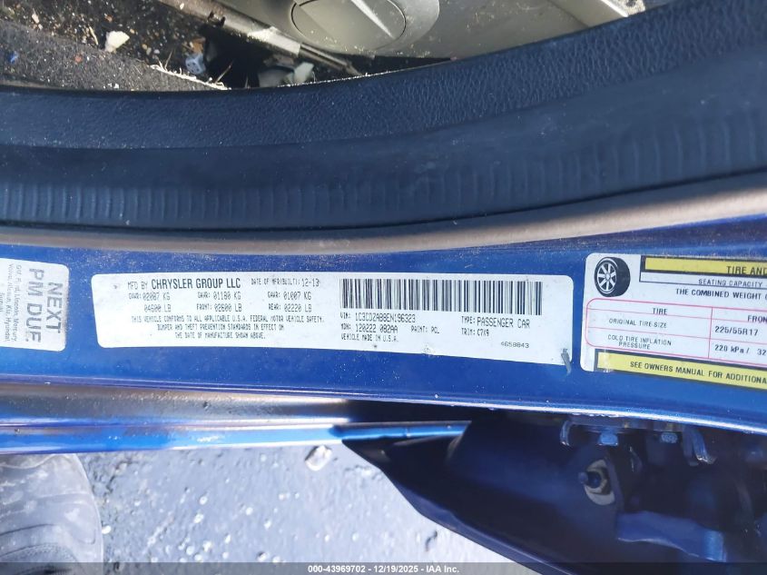 2014 Dodge Avenger Se VIN: 1C3CDZAB8EN196323 Lot: 43969702