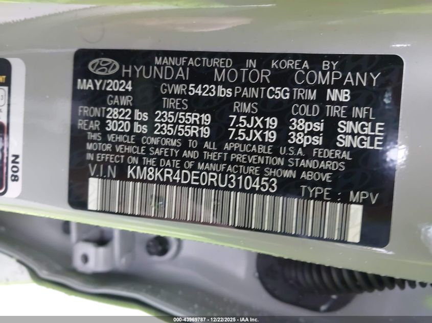 2024 Hyundai Ioniq 5 Limited VIN: KM8KR4DE0RU310453 Lot: 43969787