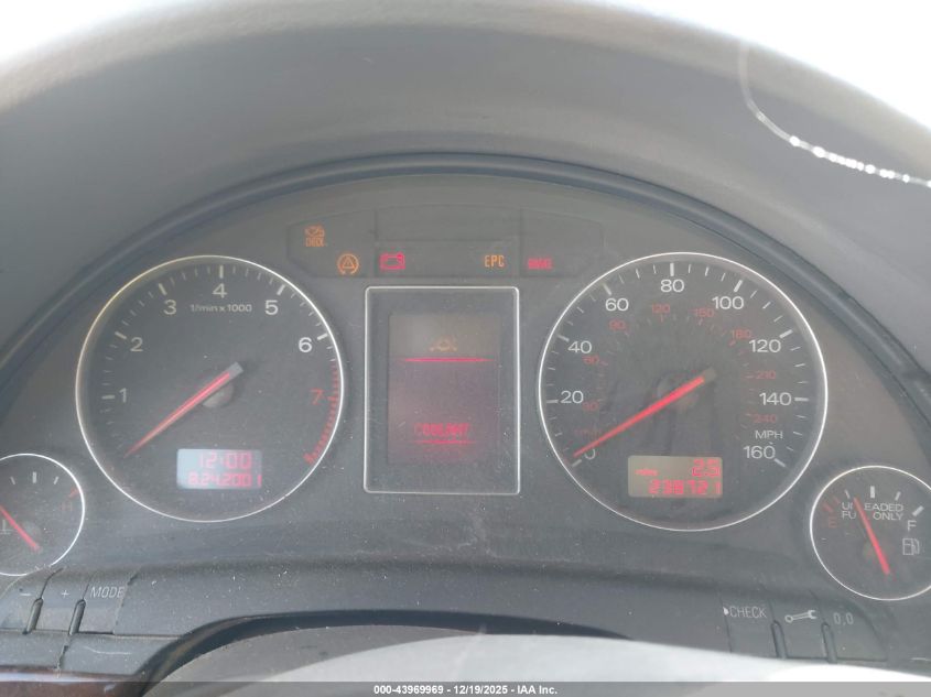 2002 Audi A4 3.0 VIN: WAUJT68E02A275876 Lot: 43969969