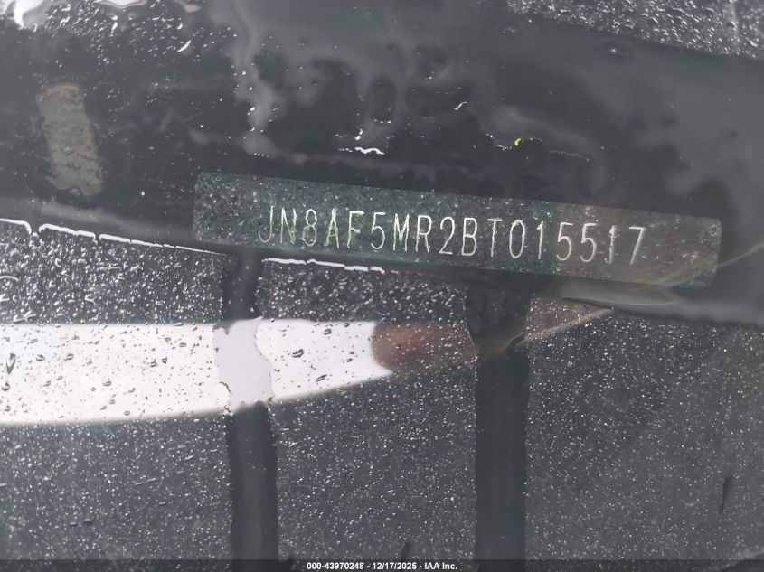 2011 Nissan Juke Sv VIN: JN8AF5MR2BT015517 Lot: 43970248