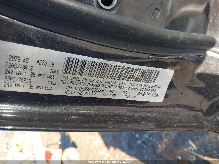 2016 Jeep Patriot Sport VIN: 1C4NJRBB7GD586561 Lot: 43970291