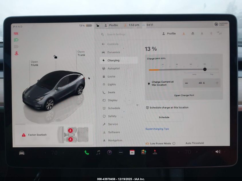 2023 Tesla Model Y Awd/Long Range Dual Motor All-Wheel Drive VIN: 7SAYGDEE4PF763258 Lot: 43970456