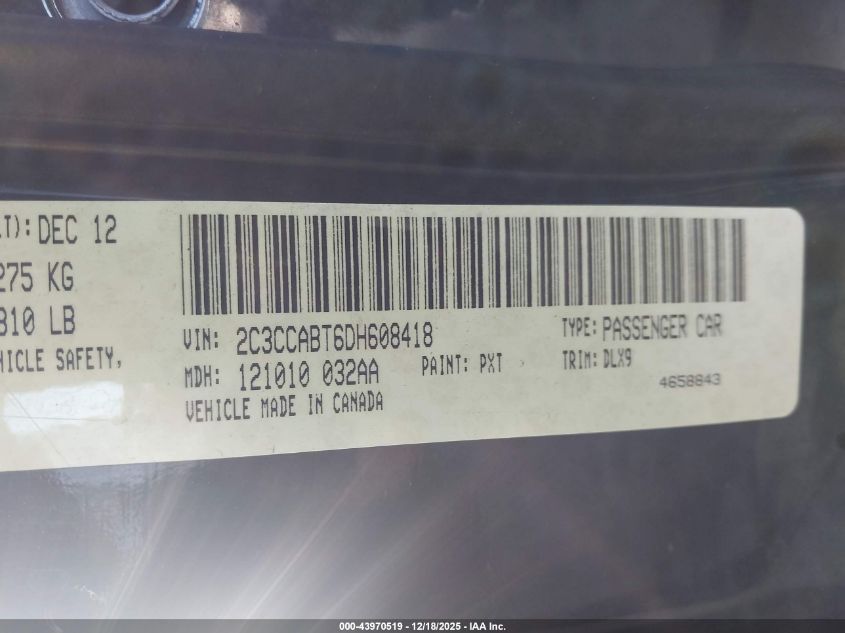 2013 Chrysler 300 300S VIN: 2C3CCABT6DH608418 Lot: 43970519