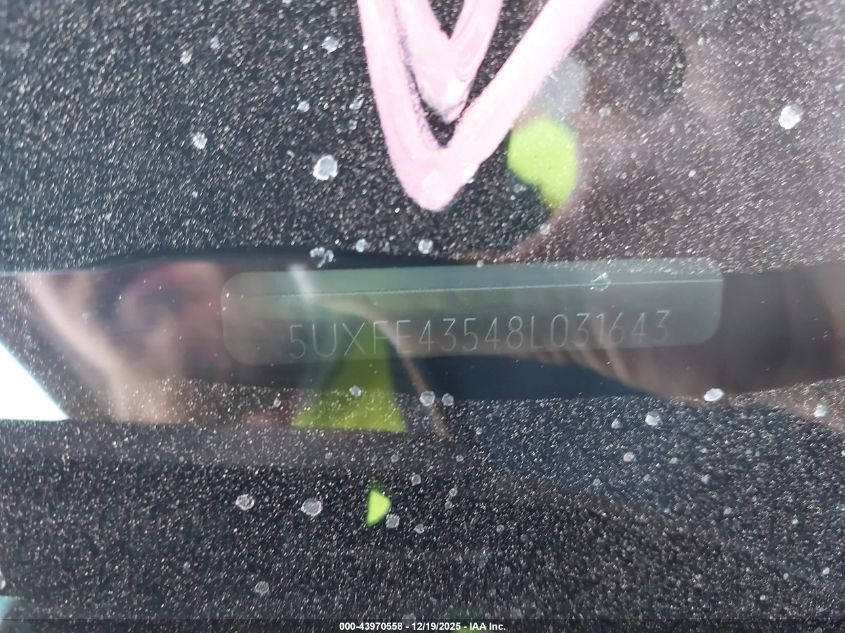 2008 BMW X5 3.0Si VIN: 5UXFE43548L031643 Lot: 43970558