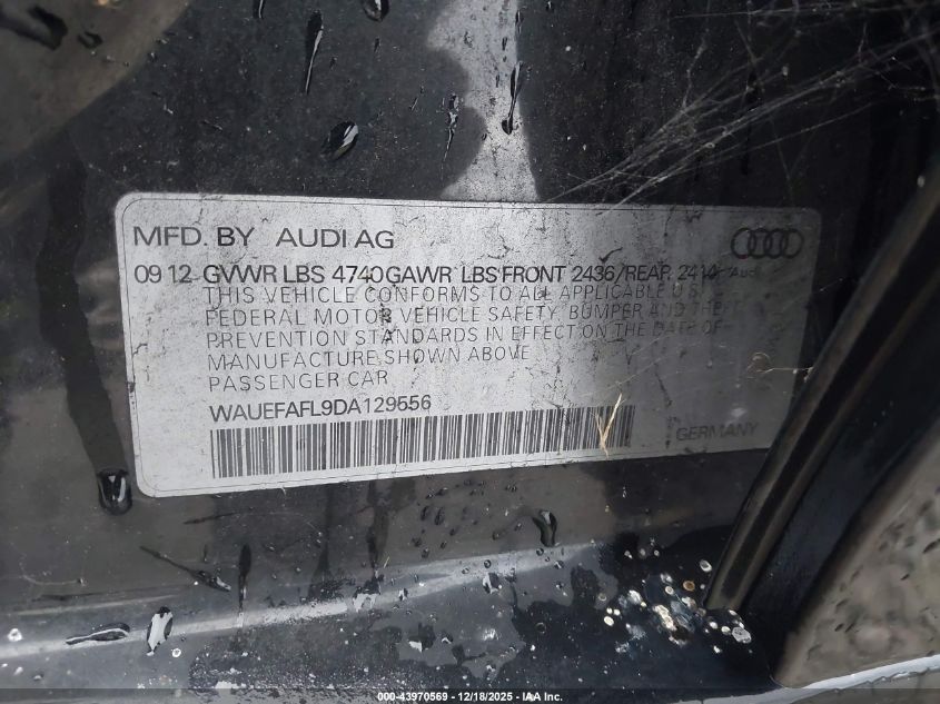 2013 Audi A4 Premium Plus VIN: WAUEFAFL9DA129556 Lot: 43970569