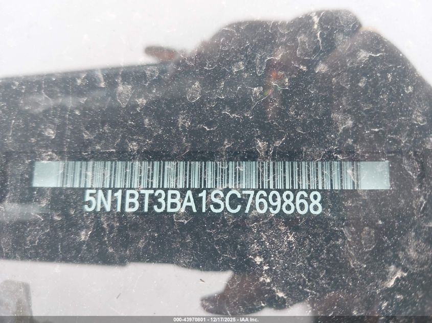 2025 Nissan Rogue Sv Fwd VIN: 5N1BT3BA1SC769868 Lot: 43970801
