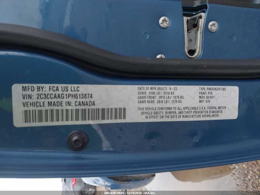 2023 Chrysler 300 Touring VIN: 2C3CCAAG1PH613874 Lot: 43970846