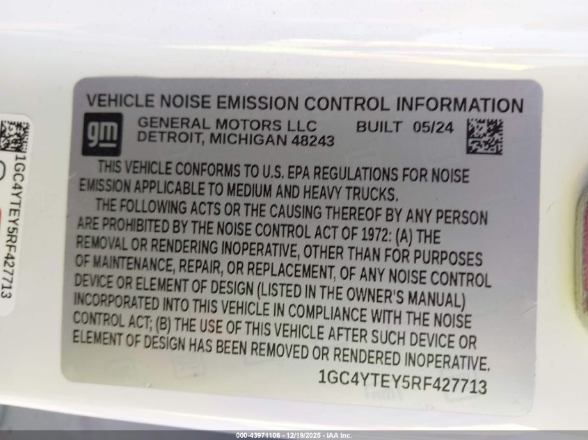 2024 Chevrolet Silverado - 1GC4YTEY5RF427713