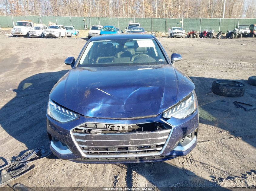2022 Audi A4 Premium Plus 40 Tfsi Quattro S Tronic VIN: WAUBBAF43NN010015 Lot: 43971169