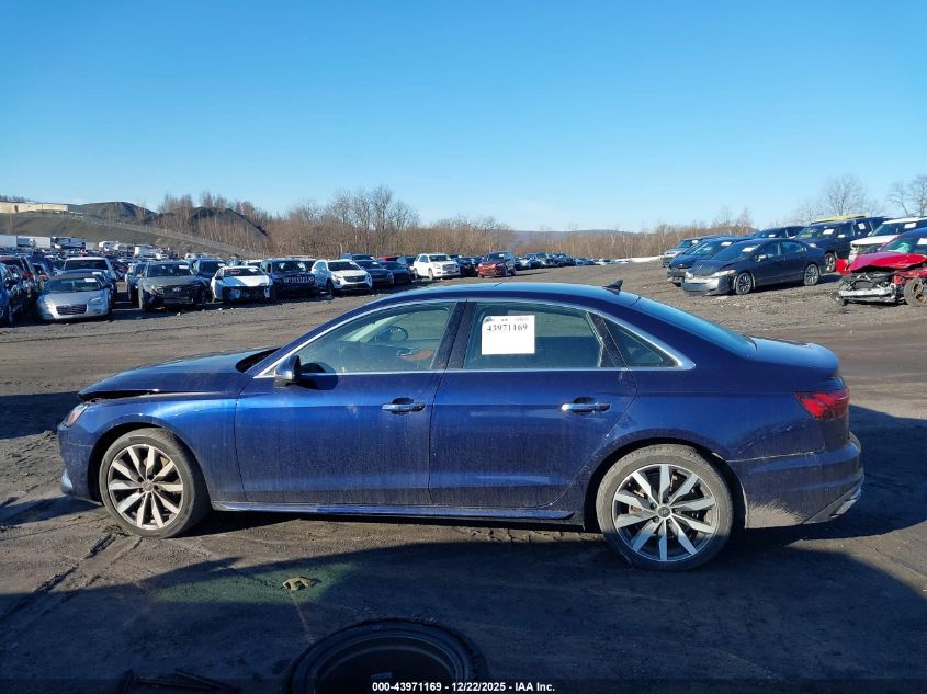 2022 Audi A4 Premium Plus 40 Tfsi Quattro S Tronic VIN: WAUBBAF43NN010015 Lot: 43971169