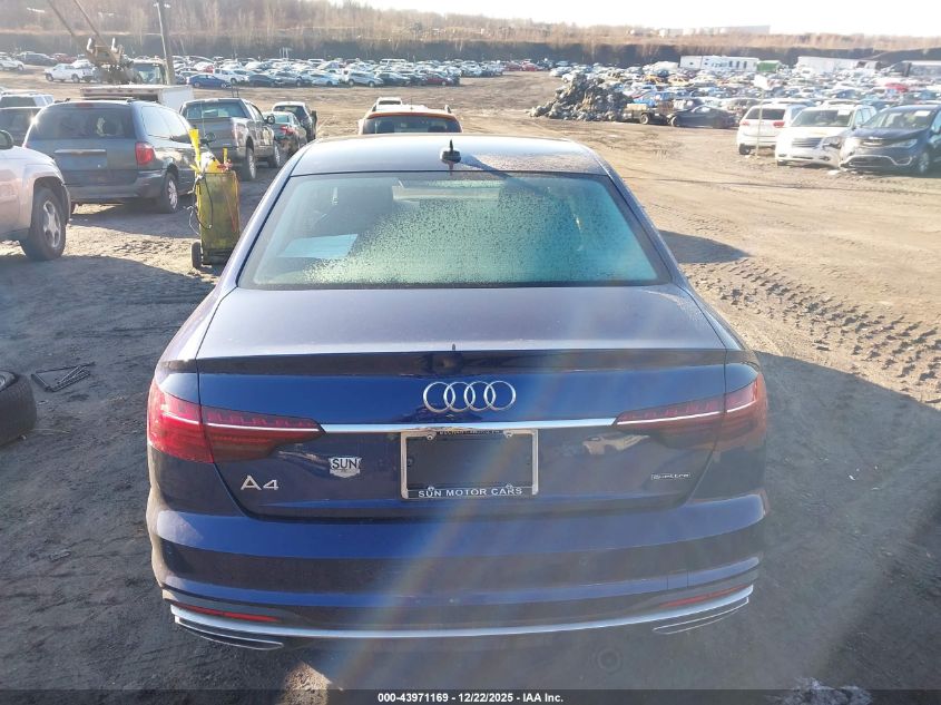 2022 Audi A4 Premium Plus 40 Tfsi Quattro S Tronic VIN: WAUBBAF43NN010015 Lot: 43971169