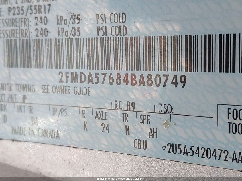 2004 Ford Freestar Ses VIN: 2FMDA57684DA80749 Lot: 43971268