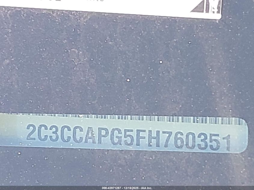 2015 Chrysler 300C Platinum VIN: 2C3CCAPG5FH760351 Lot: 43971287