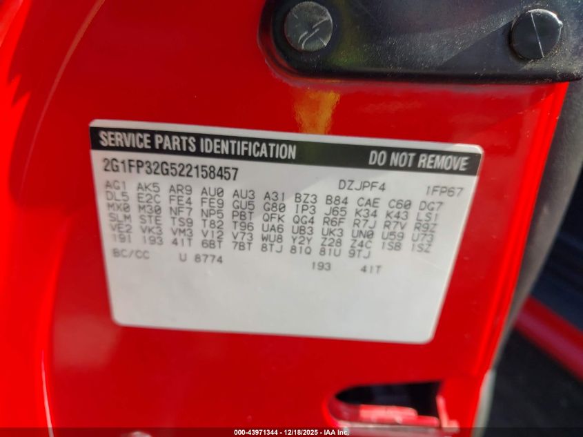 2002 Chevrolet Camaro Z28 VIN: 2G1FP32G522158457 Lot: 43971344