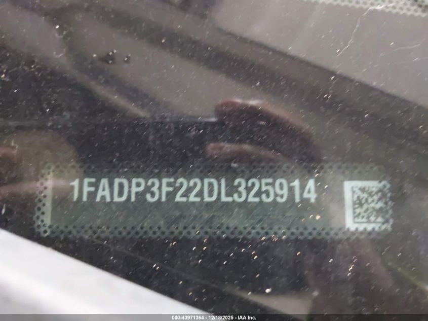 2013 Ford Focus Se VIN: 1FADP3F22DL325914 Lot: 43971364