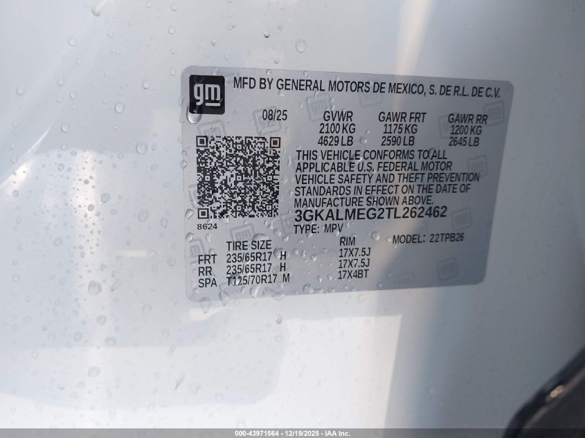 2026 GMC Terrain Fwd Elevation VIN: 3GKALMEG2TL262462 Lot: 43971564