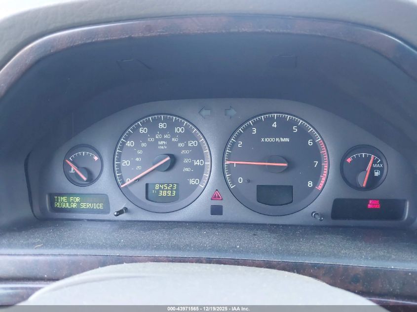 2002 Volvo S80 2.9 VIN: YV1TS92DX21244807 Lot: 43971565