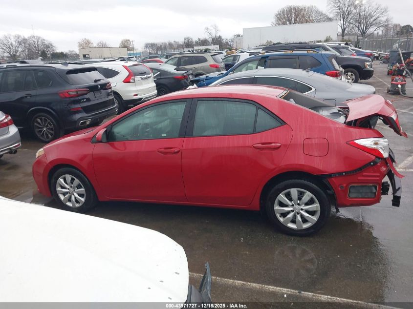 2015 Toyota Corolla Le VIN: 2T1BURHE8FC374968 Lot: 43971727