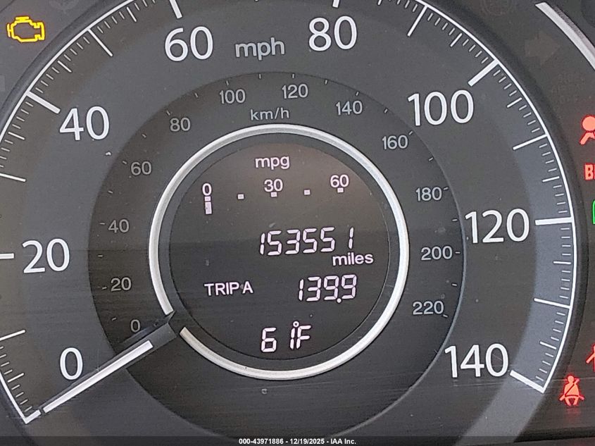 2014 Honda Cr-V Ex-L VIN: 5J6RM4H73EL045387 Lot: 43971886