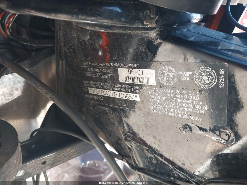 2007 Harley-Davidson Flhtcui VIN: 1HD1FC4197Y718650 Lot: 43971893