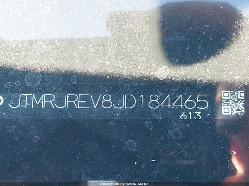 2018 Toyota Rav4 Hybrid Xle VIN: JTMRJREV8JD184465 Lot: 43971900