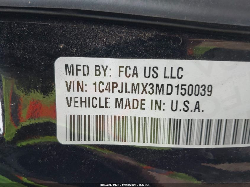 2021 Jeep Cherokee 80Th Anniversary Fwd VIN: 1C4PJLMX3MD150039 Lot: 43971978