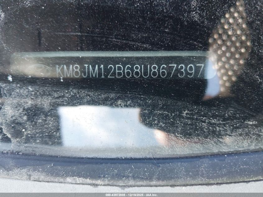 2008 Hyundai Tucson Gls VIN: KM8JM12B68U867397 Lot: 43972008