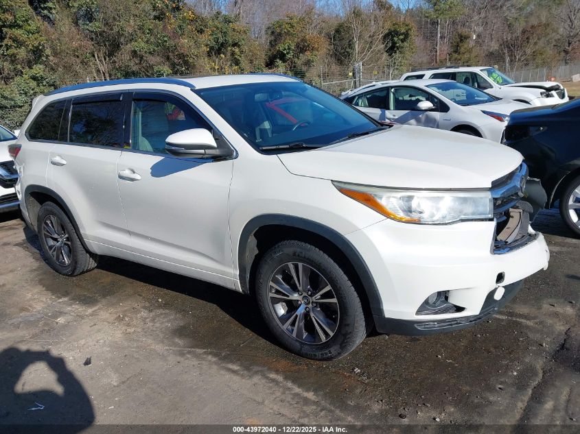 2016 Toyota Highlander Xle V6 VIN: 5TDKKRFH4GS502702 Lot: 43972040