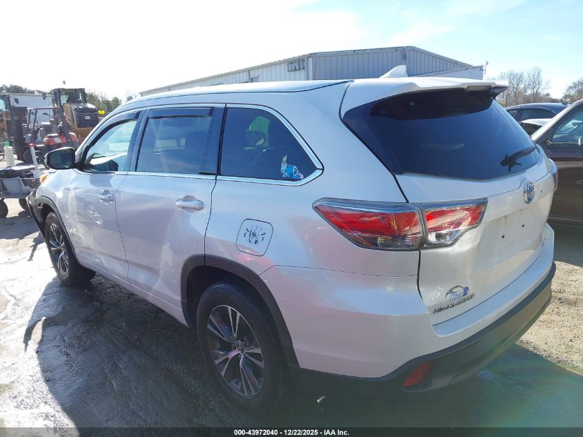 2016 Toyota Highlander Xle V6 VIN: 5TDKKRFH4GS502702 Lot: 43972040