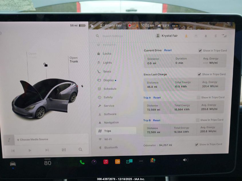 2019 Tesla Model 3 Long Range/Performance VIN: 5YJ3E1EB7KF437559 Lot: 43972078